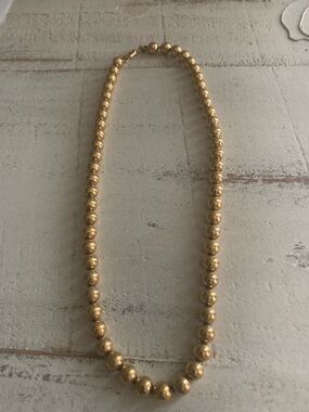 Monet Vintage Gold Ball Necklace Signed